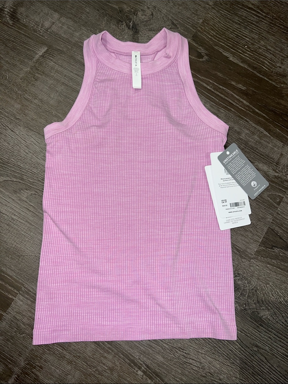 NWT Athleta PINKISH PURPLE Ribbed High-Neck Tank
